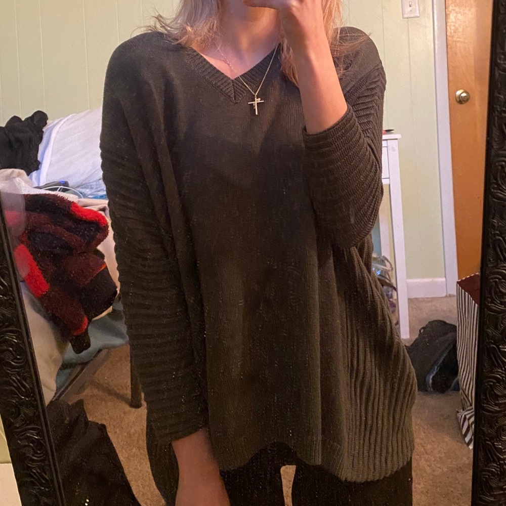 Army Green Quarter Sleeve Sweater